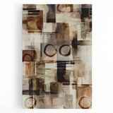 Abstract Canvas Wall Art – Earthy Geometric Painting in Beige & Brown