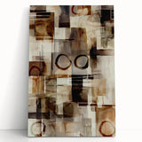 Abstract Canvas Wall Art – Earthy Geometric Painting in Beige & Brown