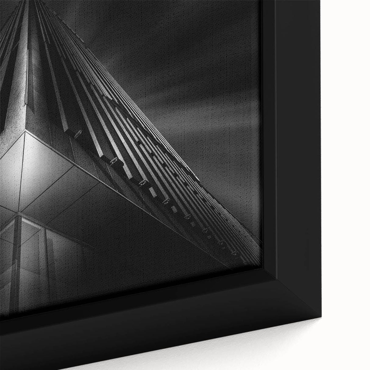 Urban architectural wall art – Geometric black and white building
