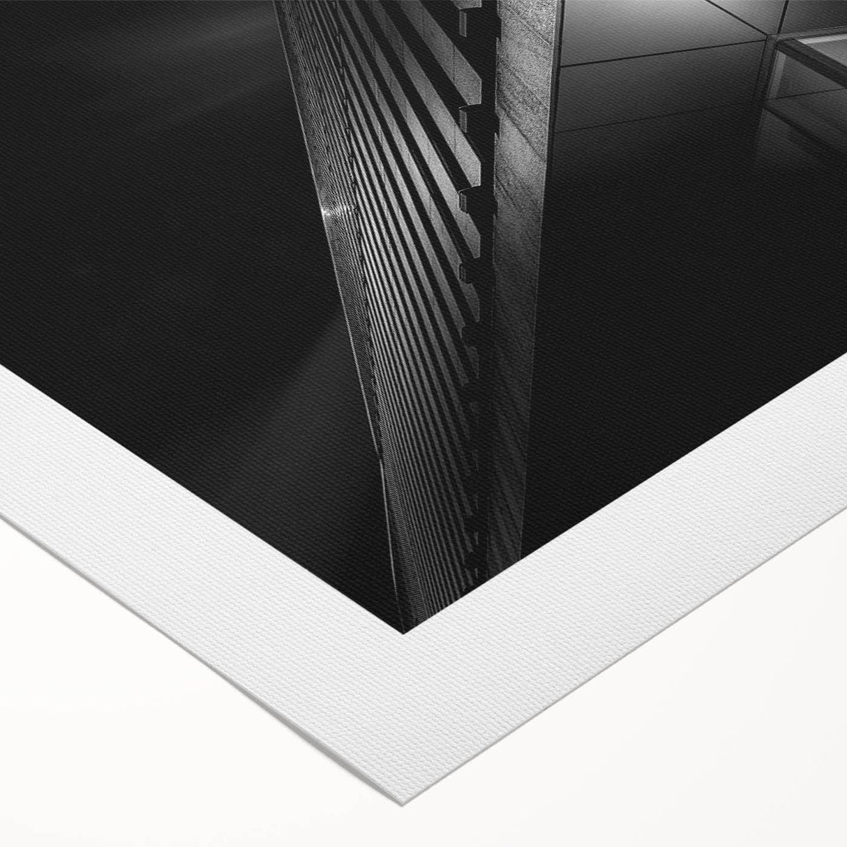 Urban architectural wall art – Geometric black and white building