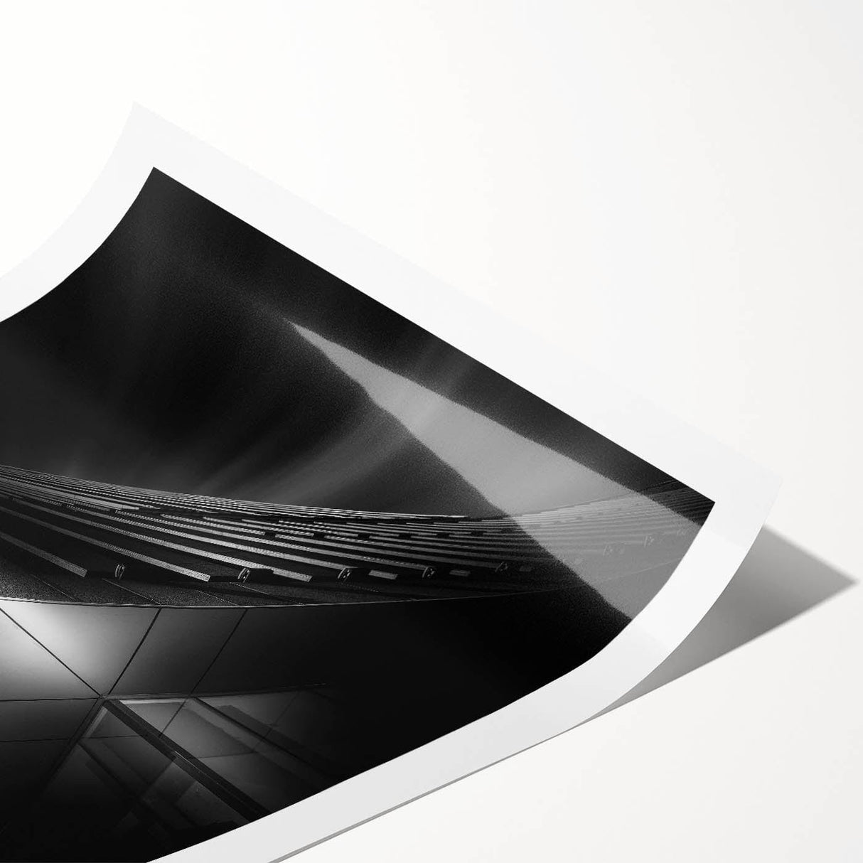 Urban architectural wall art – Geometric black and white building