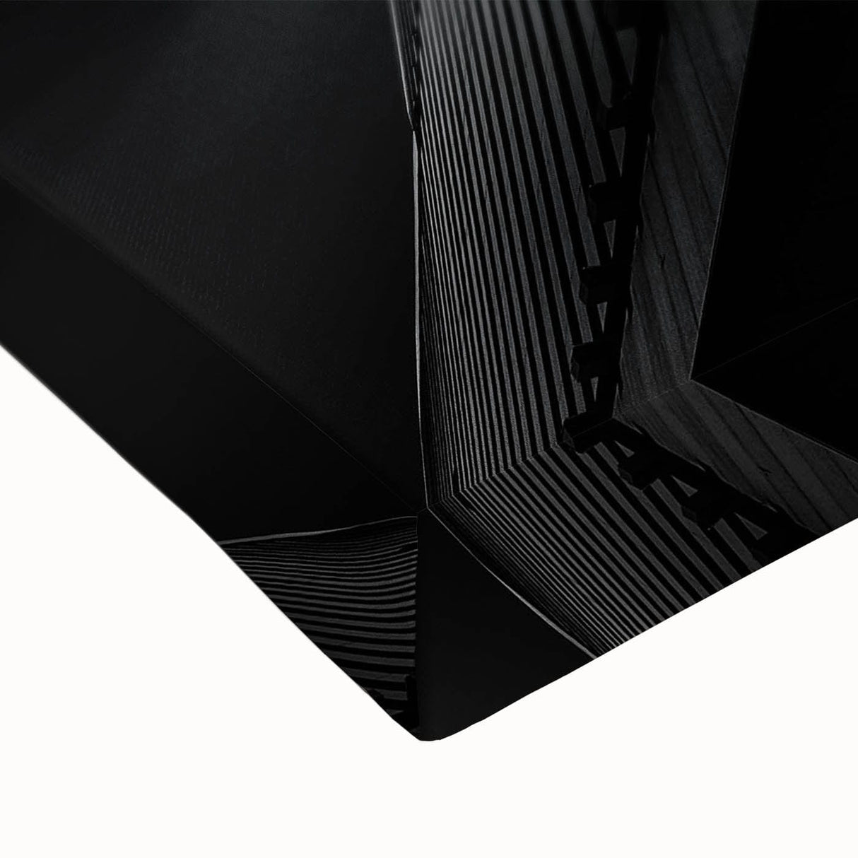 Urban architectural wall art – Geometric black and white building