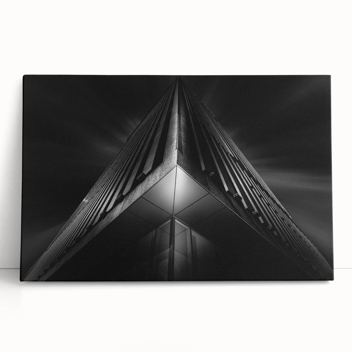 Urban architectural wall art – Geometric black and white building
