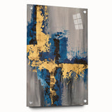 Golden Balance in Gray – Earthen Harmony Earth Tone Art Painting