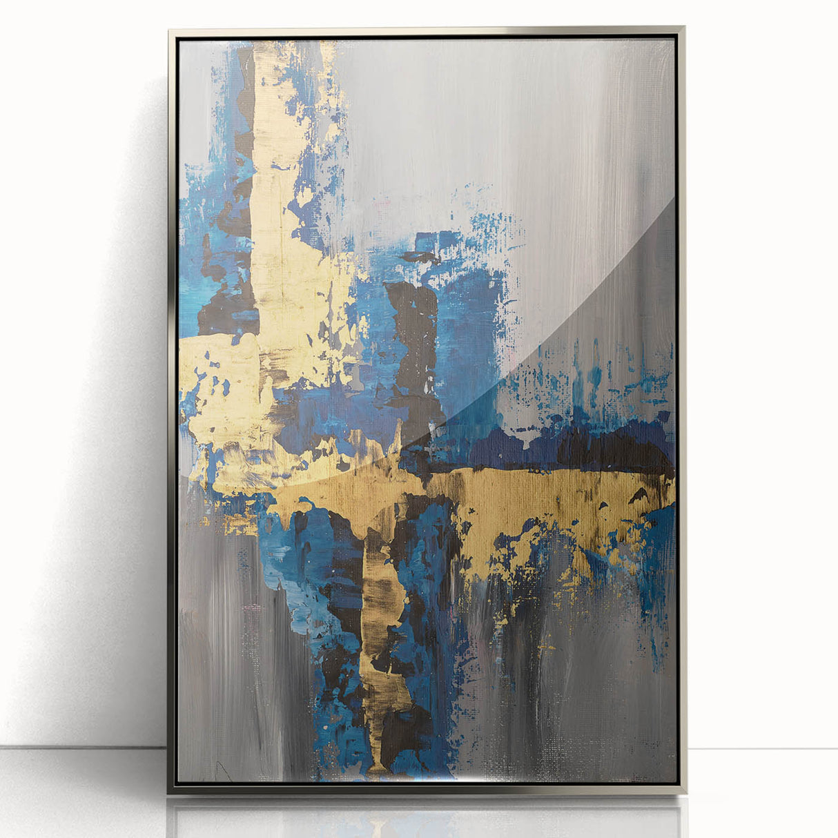 Golden Balance in Gray – Earthen Harmony Earth Tone Art Painting