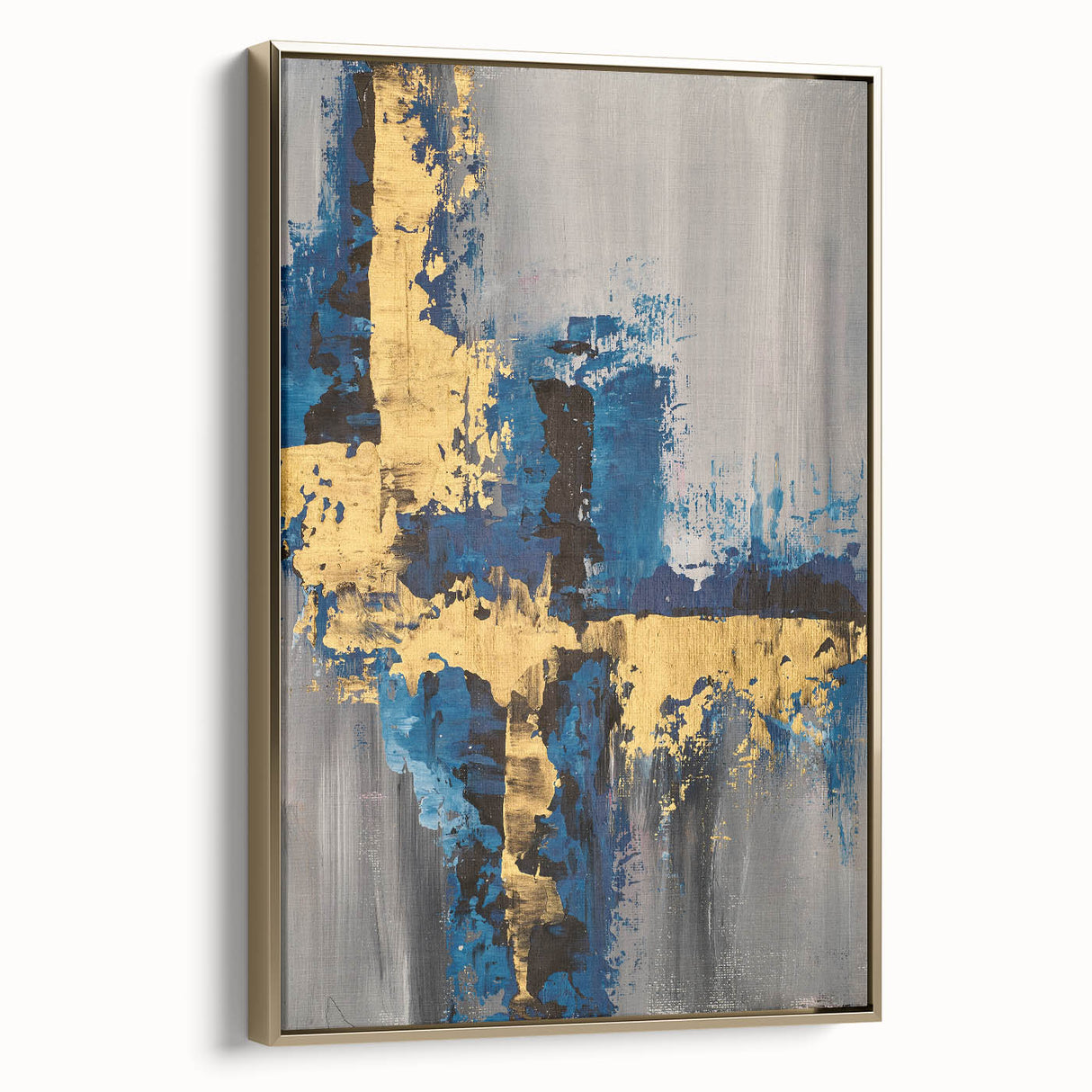 Golden Balance in Gray – Earthen Harmony Earth Tone Art Painting