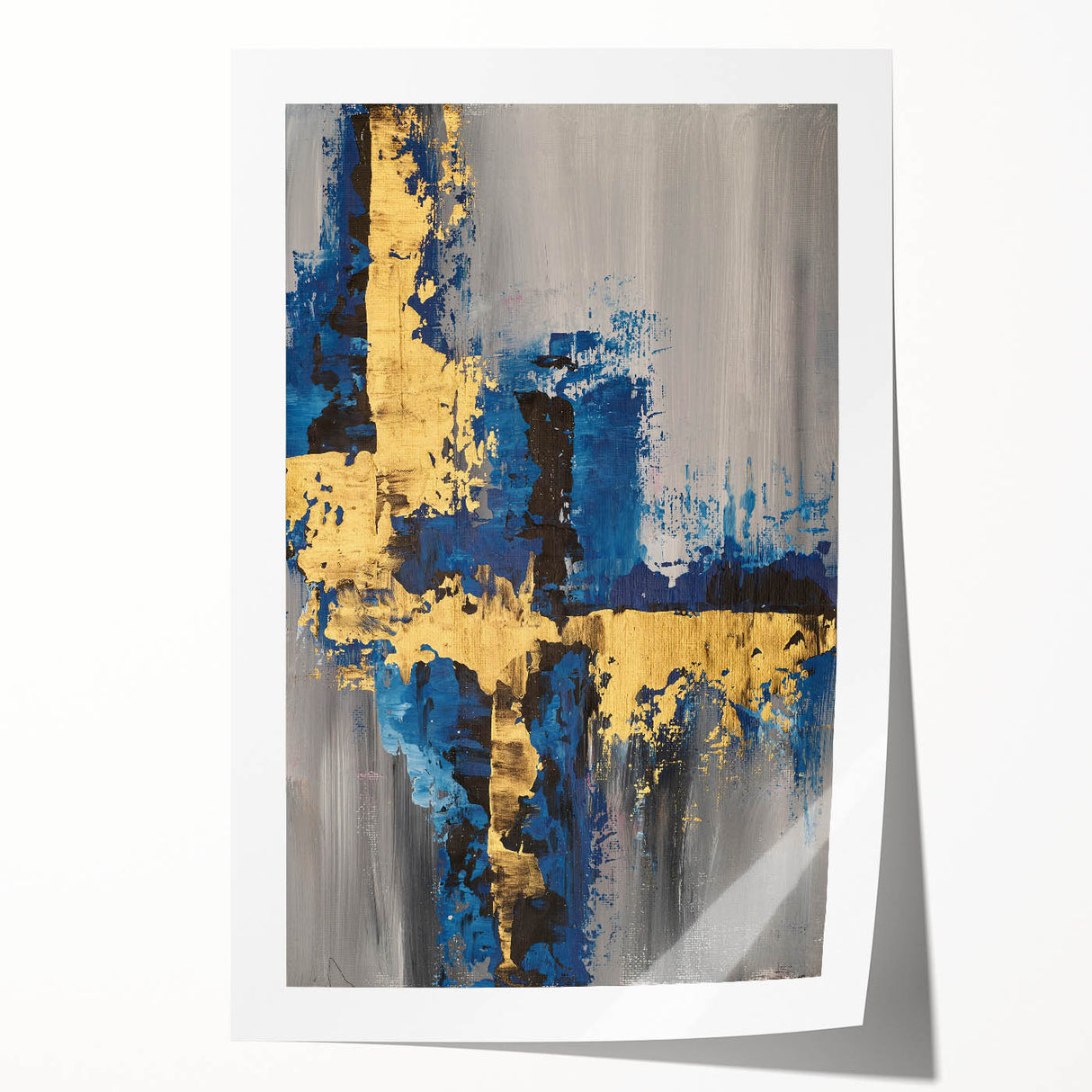 Golden Balance in Gray – Earthen Harmony Earth Tone Art Painting