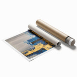 Golden Balance in Gray – Earthen Harmony Earth Tone Art Painting