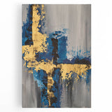 Golden Balance in Gray – Earthen Harmony Earth Tone Art Painting