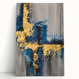 Golden Balance in Gray – Earthen Harmony Earth Tone Art Painting