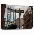 Urban scenery wall art – Industrial city bridge and street sign
