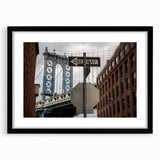 Urban scenery wall art – Industrial city bridge and street sign