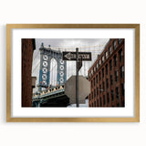 Urban scenery wall art – Industrial city bridge and street sign