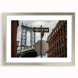 Urban scenery wall art – Industrial city bridge and street sign