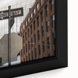 Urban scenery wall art – Industrial city bridge and street sign