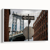 Urban scenery wall art – Industrial city bridge and street sign