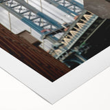 Urban scenery wall art – Industrial city bridge and street sign