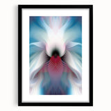 Large Abstract Wall Art – Ethereal Floral Motion in Blue & Pink