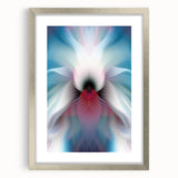Large Abstract Wall Art – Ethereal Floral Motion in Blue & Pink