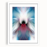 Large Abstract Wall Art – Ethereal Floral Motion in Blue & Pink