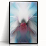 Large Abstract Wall Art – Ethereal Floral Motion in Blue & Pink