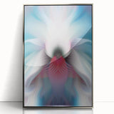 Large Abstract Wall Art – Ethereal Floral Motion in Blue & Pink