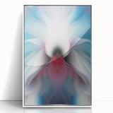 Large Abstract Wall Art – Ethereal Floral Motion in Blue & Pink
