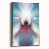 Large Abstract Wall Art – Ethereal Floral Motion in Blue & Pink