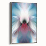 Large Abstract Wall Art – Ethereal Floral Motion in Blue & Pink