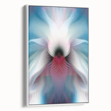 Large Abstract Wall Art – Ethereal Floral Motion in Blue & Pink