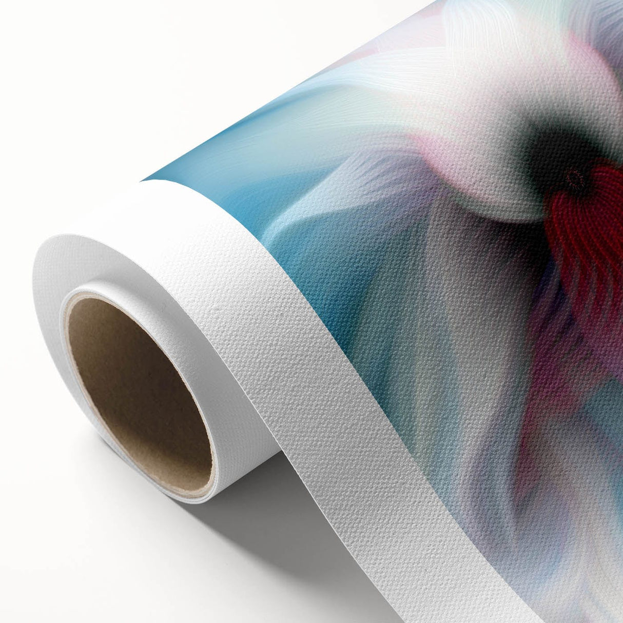 Large Abstract Wall Art – Ethereal Floral Motion in Blue & Pink