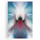 Large Abstract Wall Art – Ethereal Floral Motion in Blue & Pink
