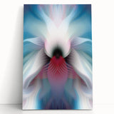 Large Abstract Wall Art – Ethereal Floral Motion in Blue & Pink