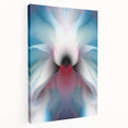 Large Abstract Wall Art – Ethereal Floral Motion in Blue & Pink