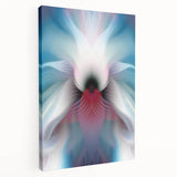 Large Abstract Wall Art – Ethereal Floral Motion in Blue & Pink