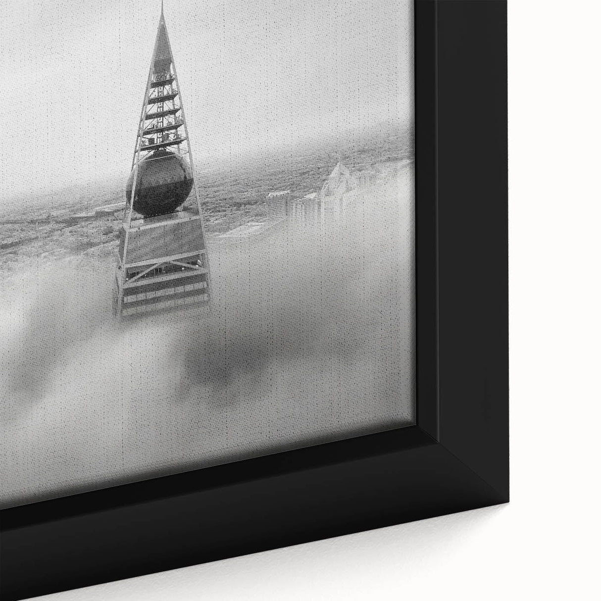 Cityscape photography prints – Iconic spire above the city clouds