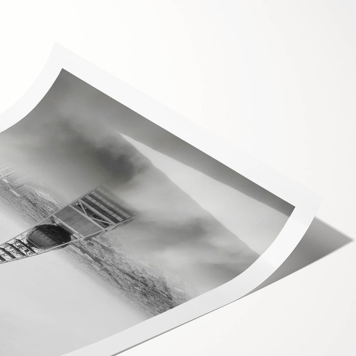 Cityscape photography prints – Iconic spire above the city clouds