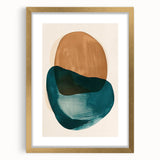 Earthen Harmony Abstracts – Teal and Brown Contemporary Wall Art