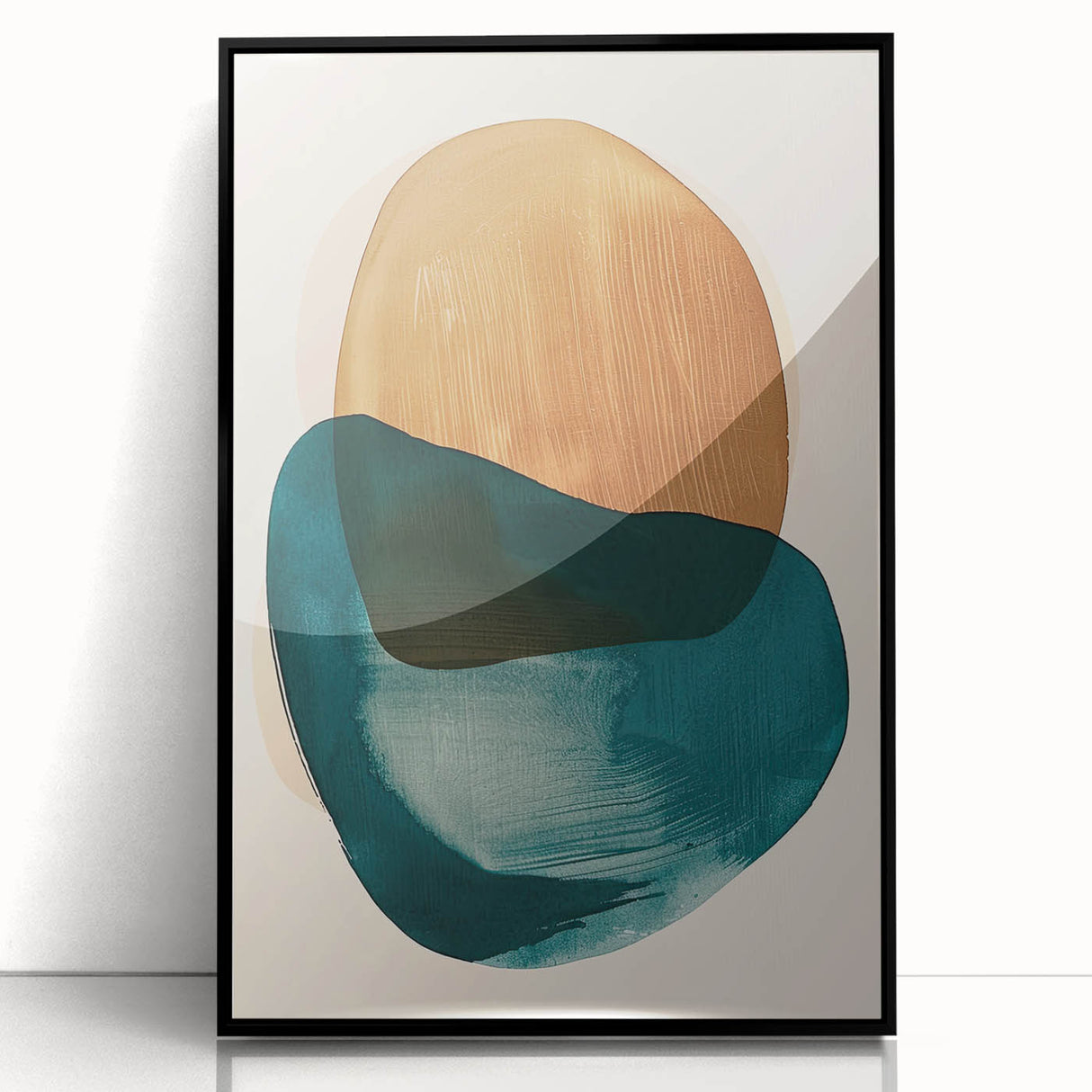 Earthen Harmony Abstracts – Teal and Brown Contemporary Wall Art