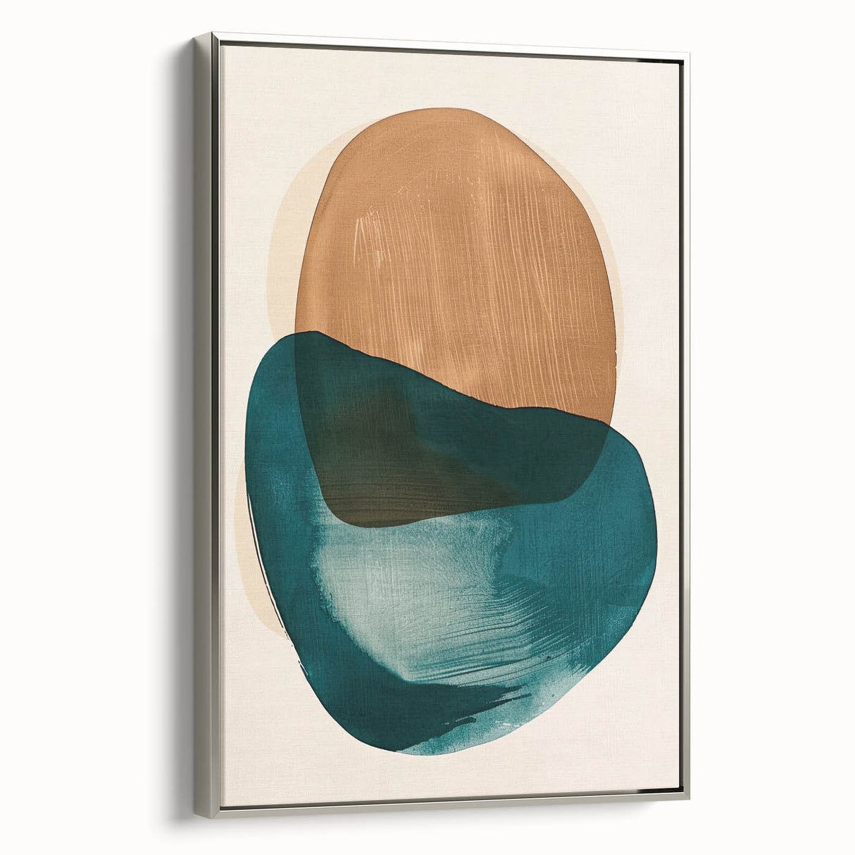 Earthen Harmony Abstracts – Teal and Brown Contemporary Wall Art