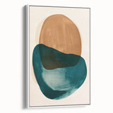 Earthen Harmony Abstracts – Teal and Brown Contemporary Wall Art