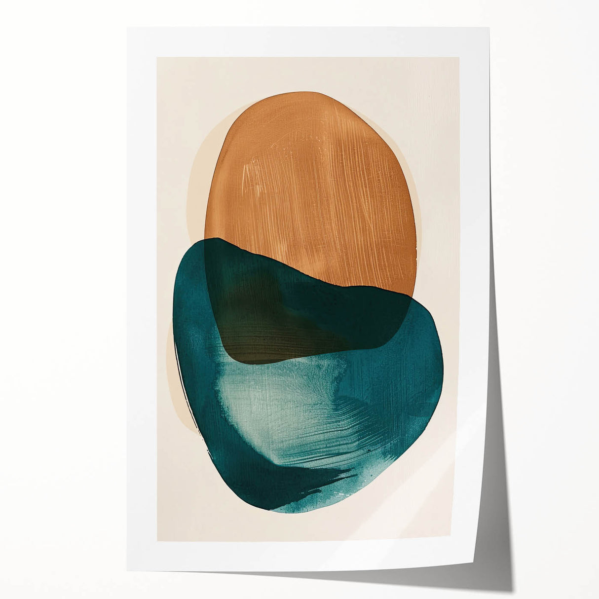 Earthen Harmony Abstracts – Teal and Brown Contemporary Wall Art