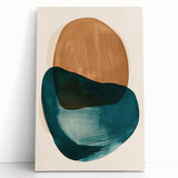 Earthen Harmony Abstracts – Teal and Brown Contemporary Wall Art