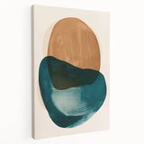 Earthen Harmony Abstracts – Teal and Brown Contemporary Wall Art