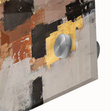 Abstract Wall Art – Gold & Earthy Geometric Textured Canvas