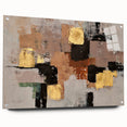 Abstract Wall Art – Gold & Earthy Geometric Textured Canvas
