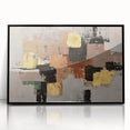 Abstract Wall Art – Gold & Earthy Geometric Textured Canvas
