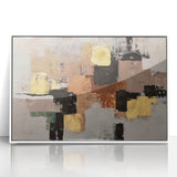 Abstract Wall Art – Gold & Earthy Geometric Textured Canvas