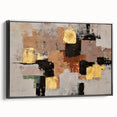 Abstract Wall Art – Gold & Earthy Geometric Textured Canvas
