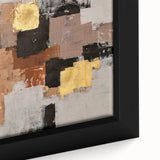 Abstract Wall Art – Gold & Earthy Geometric Textured Canvas